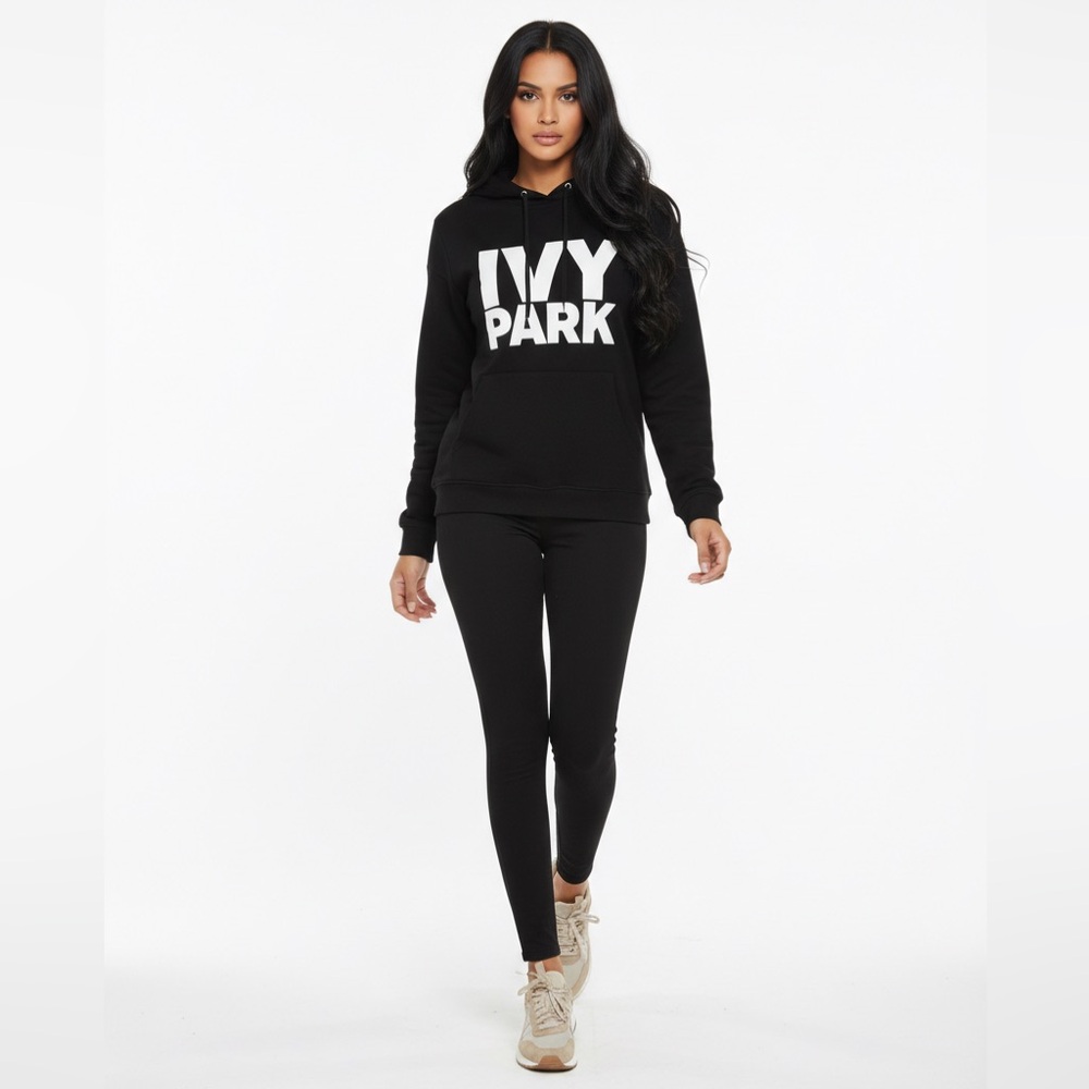 IVY PARK Black Sweatshirt with White Logo